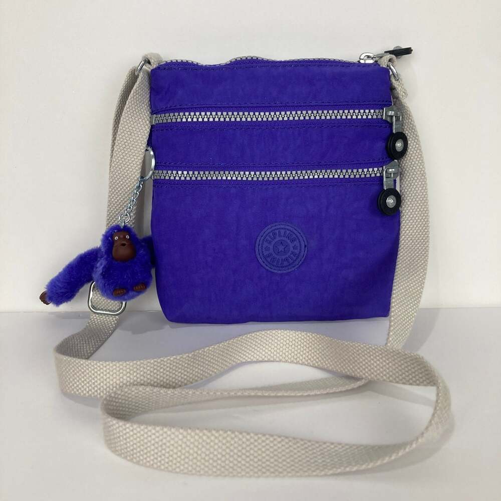 Kipling Alvar Xtra Small Mini Triple Zip Crossbody Shoulder Bag Ice Pop Purple